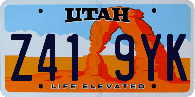UT license plate Z419YK