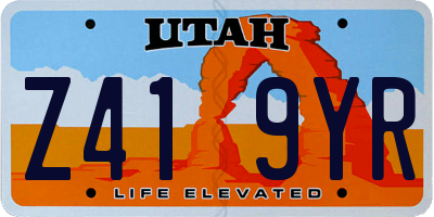 UT license plate Z419YR