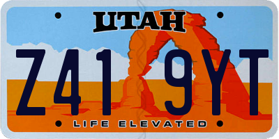 UT license plate Z419YT