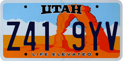 UT license plate Z419YV