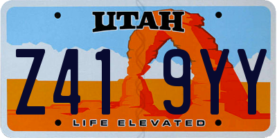 UT license plate Z419YY