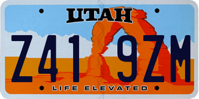 UT license plate Z419ZM