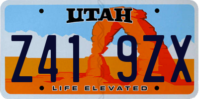UT license plate Z419ZX