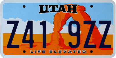 UT license plate Z419ZZ