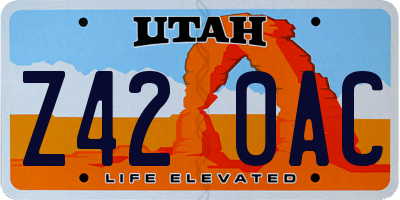 UT license plate Z420AC