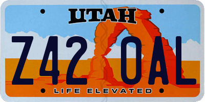UT license plate Z420AL