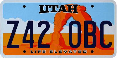 UT license plate Z420BC