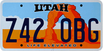 UT license plate Z420BG