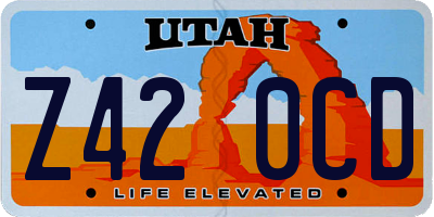UT license plate Z420CD