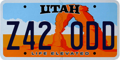 UT license plate Z420DD