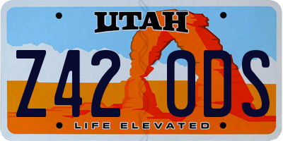 UT license plate Z420DS