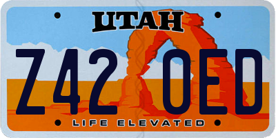 UT license plate Z420ED