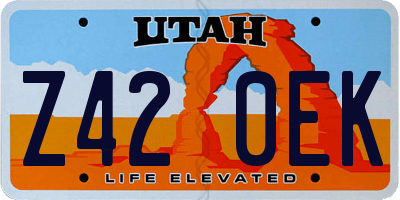 UT license plate Z420EK