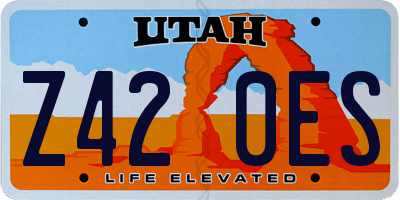 UT license plate Z420ES