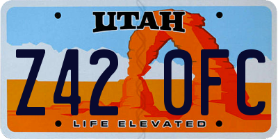 UT license plate Z420FC