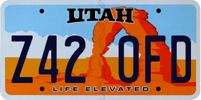 UT license plate Z420FD