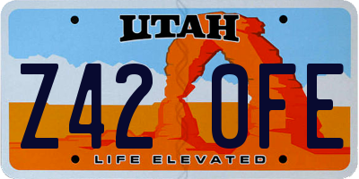 UT license plate Z420FE