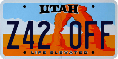 UT license plate Z420FF