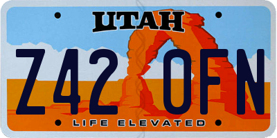 UT license plate Z420FN