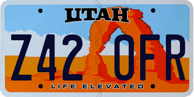 UT license plate Z420FR
