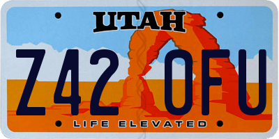 UT license plate Z420FU