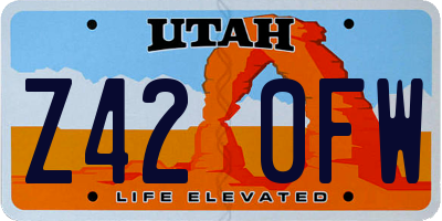 UT license plate Z420FW