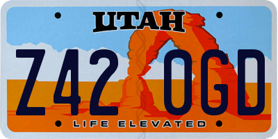 UT license plate Z420GD