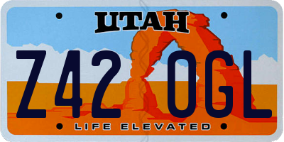 UT license plate Z420GL