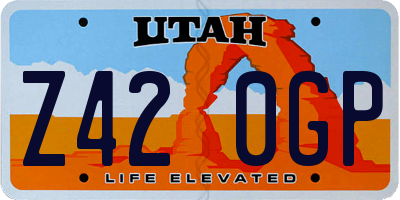 UT license plate Z420GP