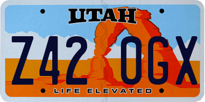 UT license plate Z420GX