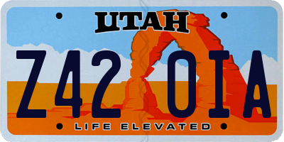 UT license plate Z420IA