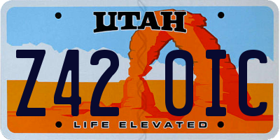 UT license plate Z420IC