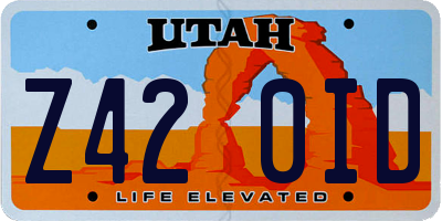 UT license plate Z420ID