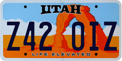 UT license plate Z420IZ