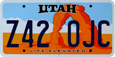 UT license plate Z420JC