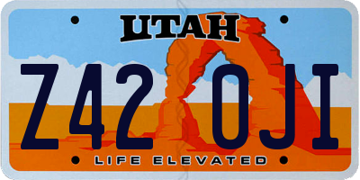 UT license plate Z420JI