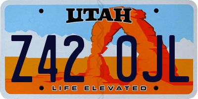 UT license plate Z420JL