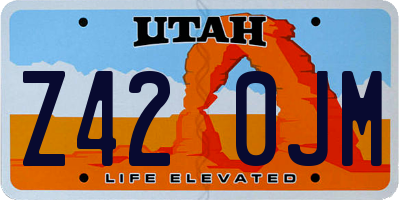 UT license plate Z420JM