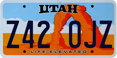 UT license plate Z420JZ