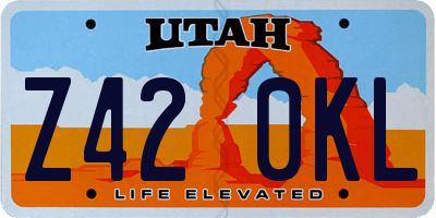 UT license plate Z420KL