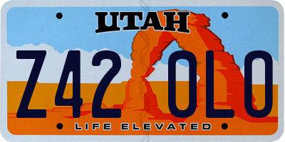 UT license plate Z420LO