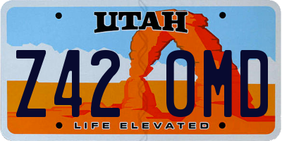 UT license plate Z420MD