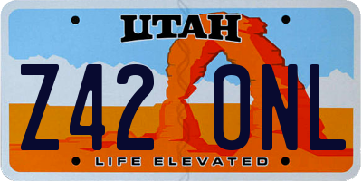 UT license plate Z420NL