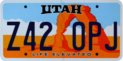 UT license plate Z420PJ
