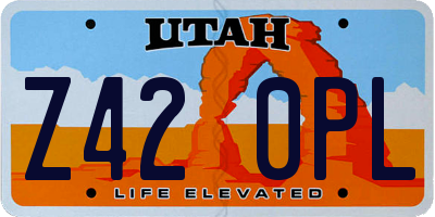 UT license plate Z420PL