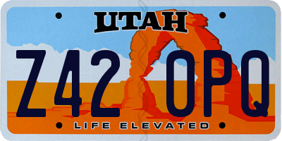 UT license plate Z420PQ