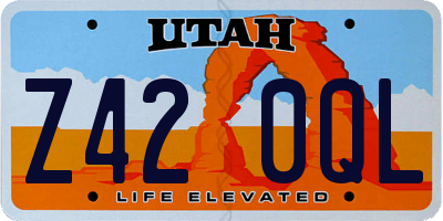 UT license plate Z420QL