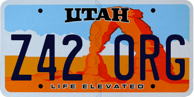 UT license plate Z420RG