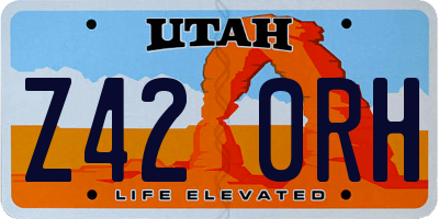 UT license plate Z420RH