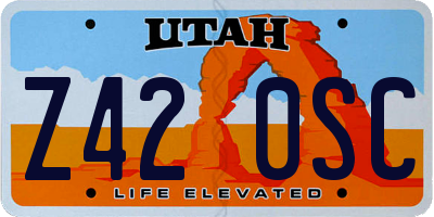 UT license plate Z420SC